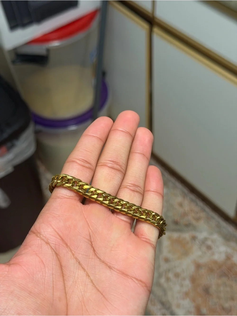 Gold Tone Cuban Link Bracelet